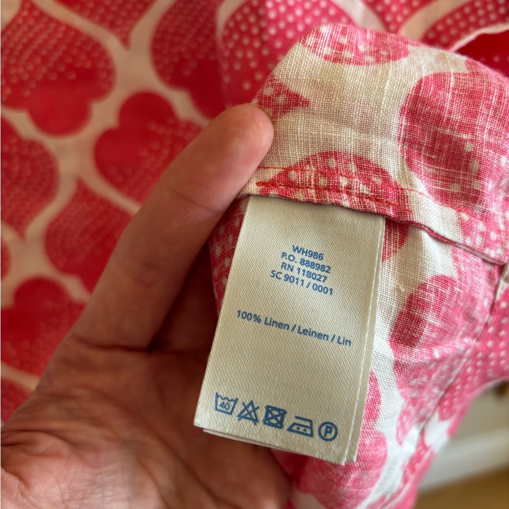 Boden Pink and White Heart Pattern Dress, Size 6 - Picture 5 of 5
